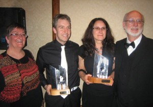 Billie, Ryan and myself with Brian Hades, our publisher
